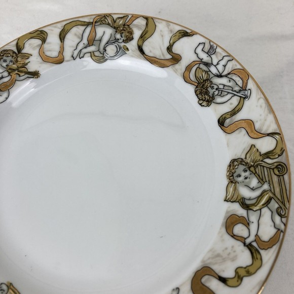 SOLD -4pc American Atelier Heavenly Hosts Cherubs Angel Christmas Salad Plate 8" - Picture 3 of 7